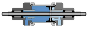 cilinder met doorlopende zuigerstang